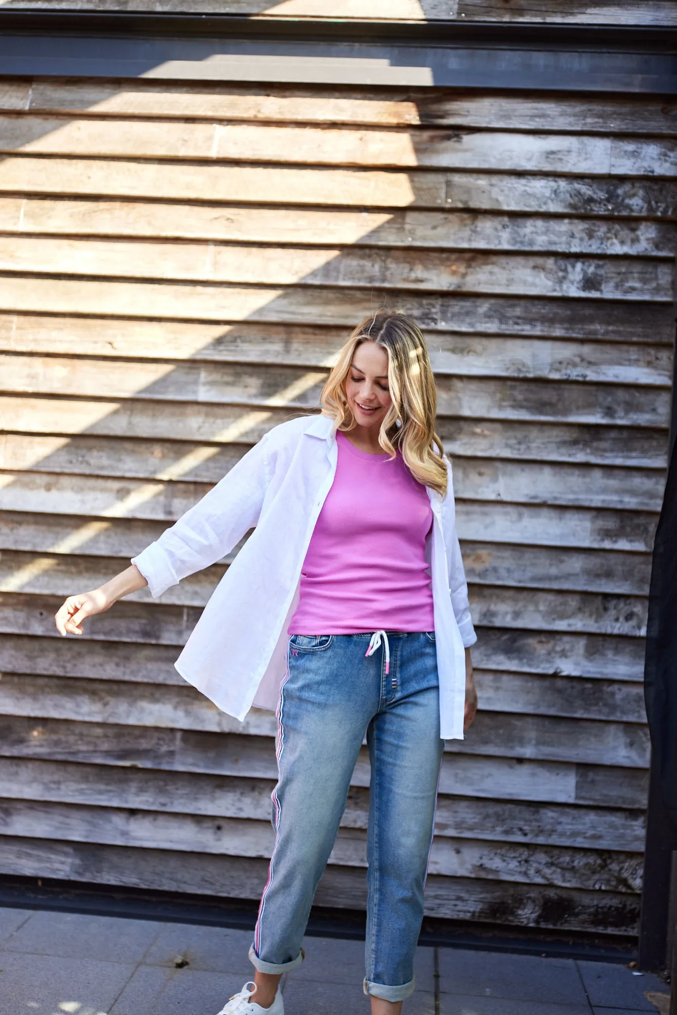 Shine On Essentials Rib Tee Super Pink
