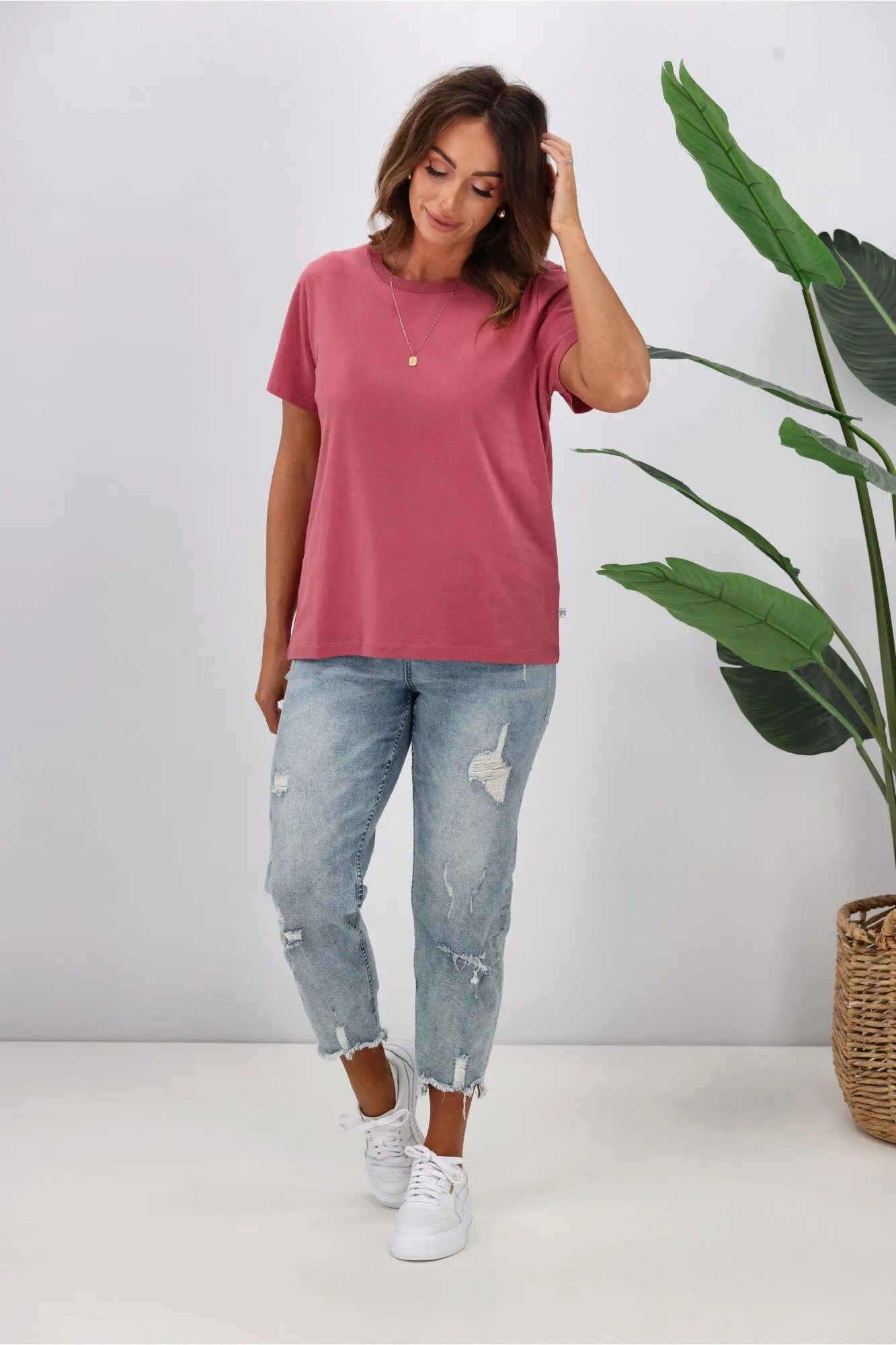 Shine On Essentials Tee Dusty Rose