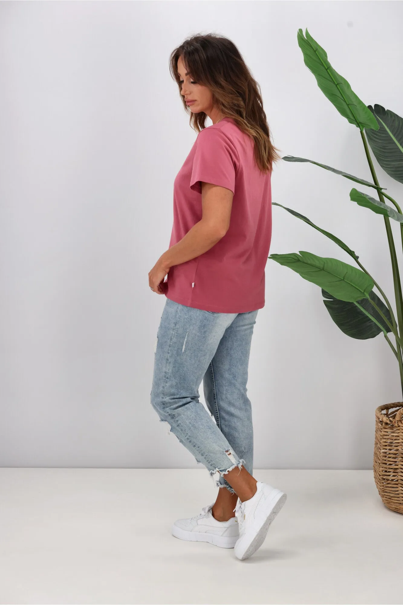 Shine On Essentials Tee Dusty Rose