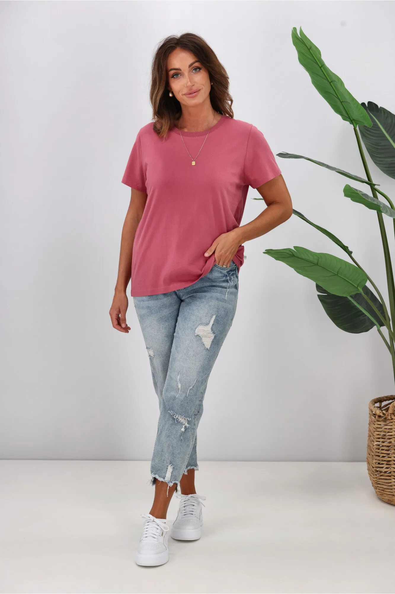 Shine On Essentials Tee Dusty Rose