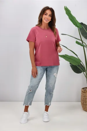 Shine On Essentials Tee Dusty Rose