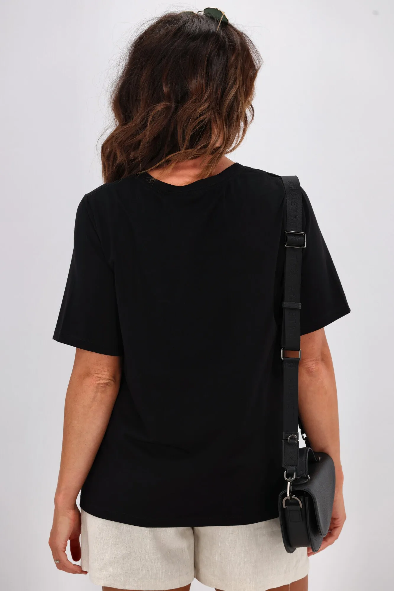 Shine On Label Morgan Embroidery Tee Black Natural