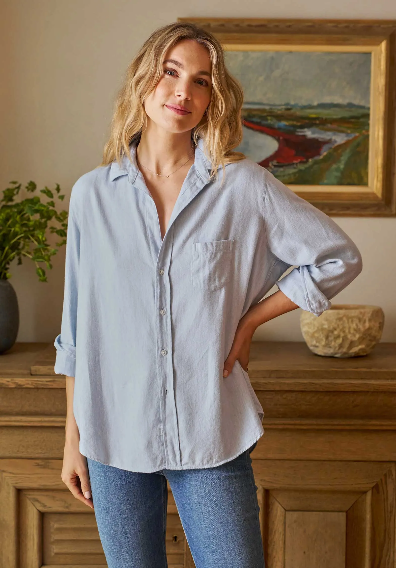 Shirt Eileen Eileen It Cashme Gray-Blue