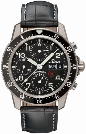 Sinn Watches Sinn 103 Ti Ar Titanium Alligator Black White Stitch Watch