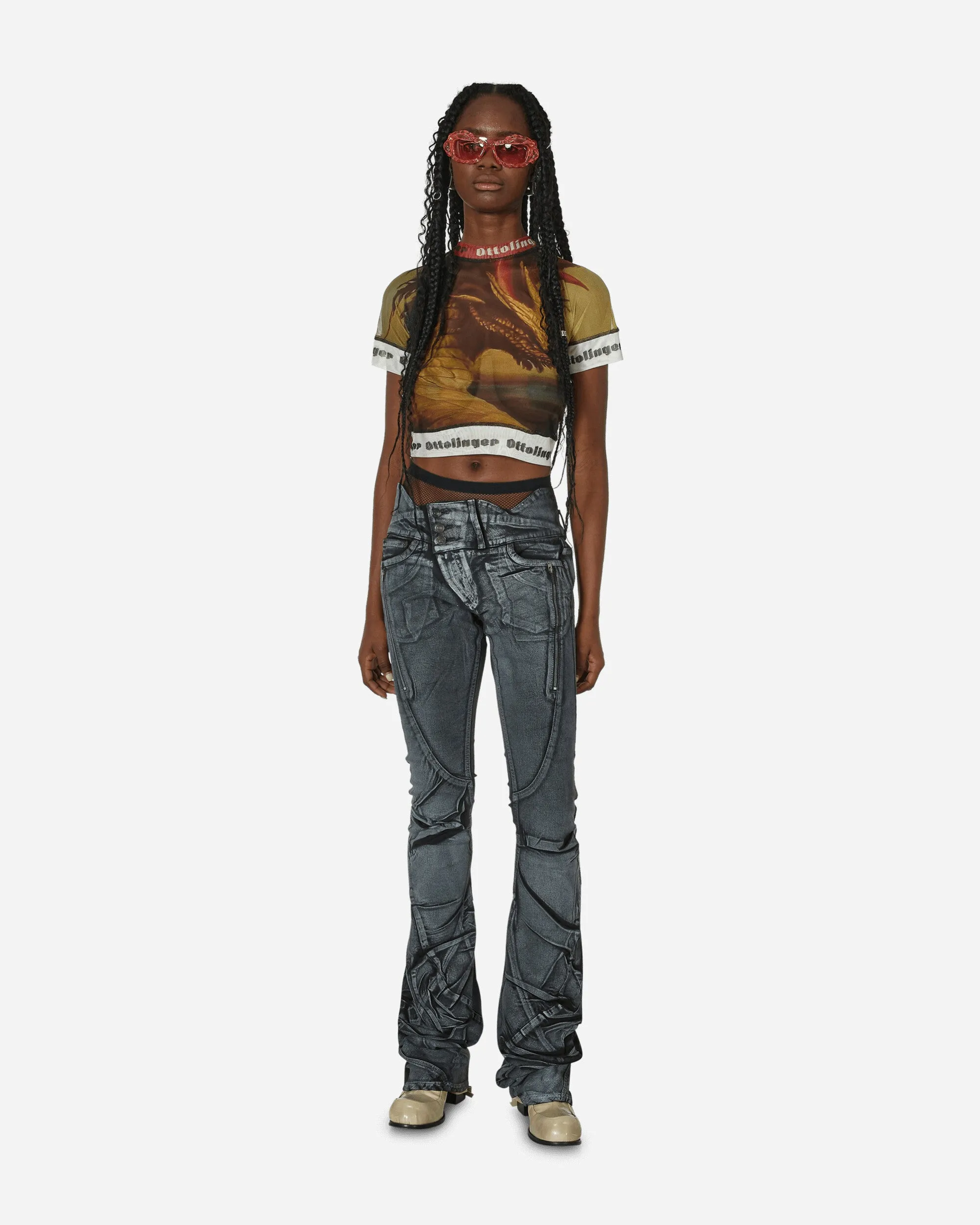 Slam Jam Mesh T-Shirt Mustard