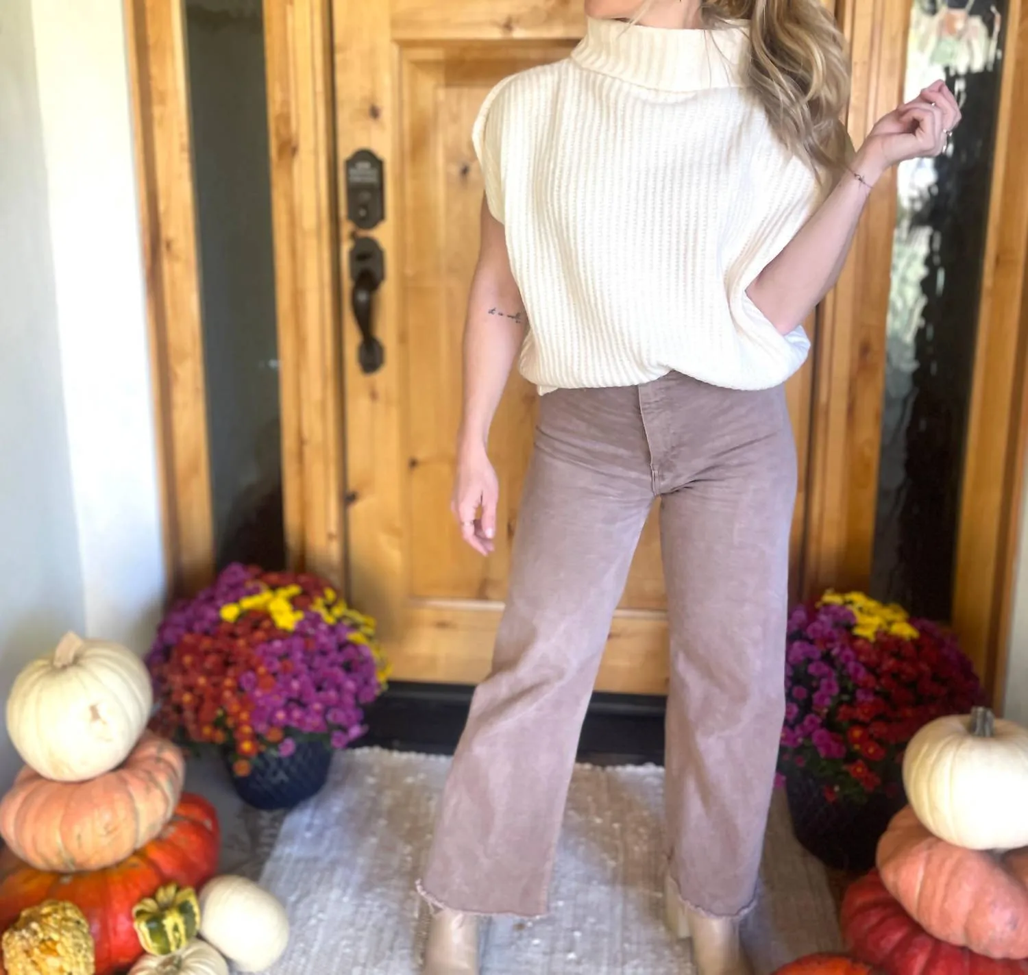 Sofia Sweater Vest In Cream