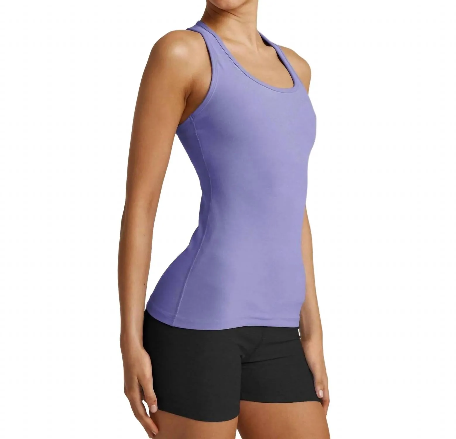 Spacedye Step Up Racerback Tank In Periwinkle Cloud Heather