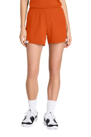 Sport-Tek Womens Club Moisture Wicking Shorts - Deep Orange/White