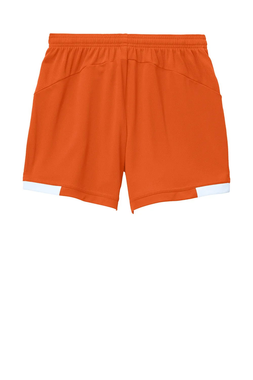 Sport-Tek Womens Club Moisture Wicking Shorts - Deep Orange/White