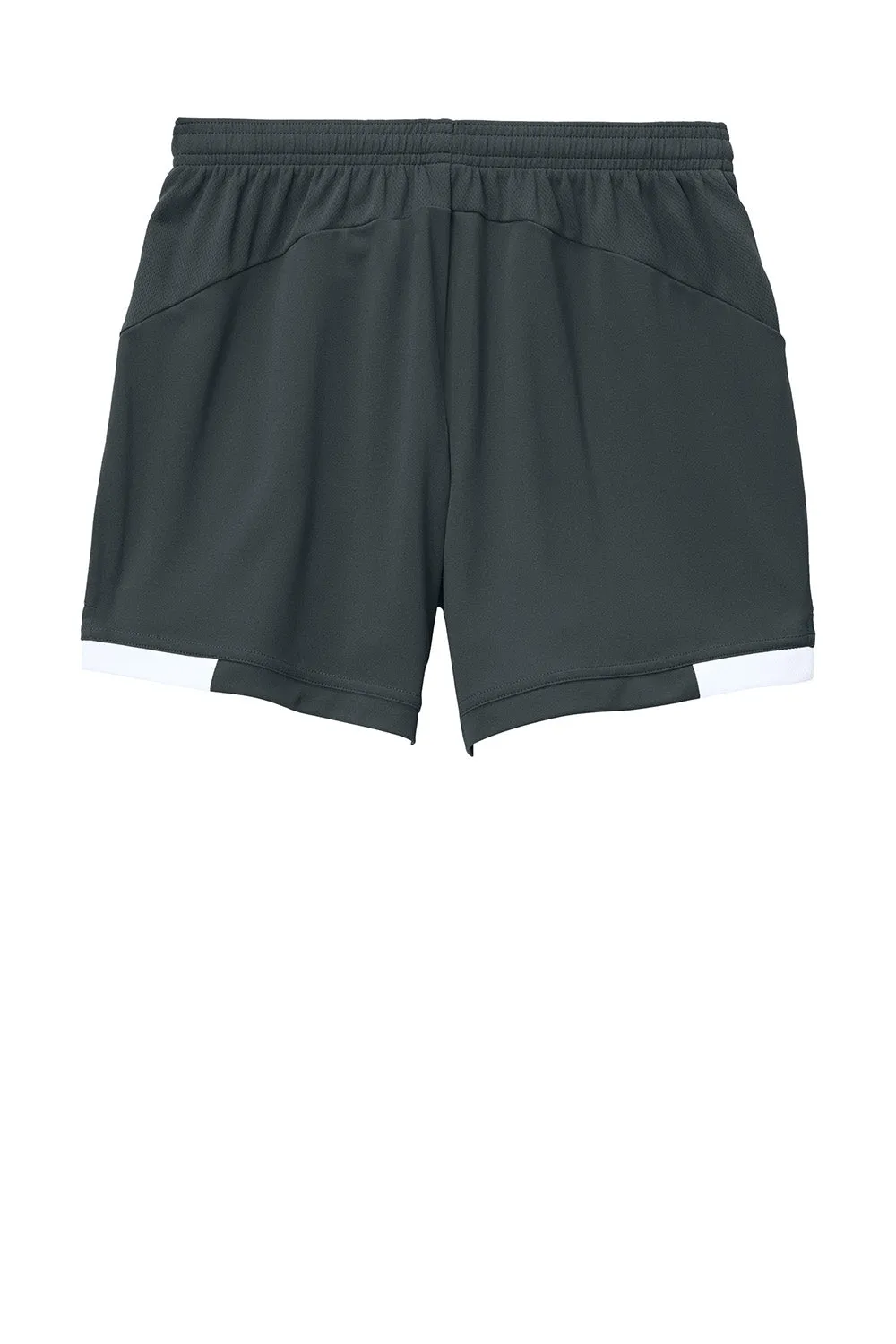 Sport-Tek Womens Club Moisture Wicking Shorts - Iron Grey/White