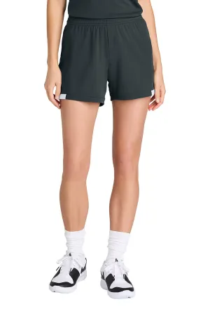 Sport-Tek Womens Club Moisture Wicking Shorts - Iron Grey/White