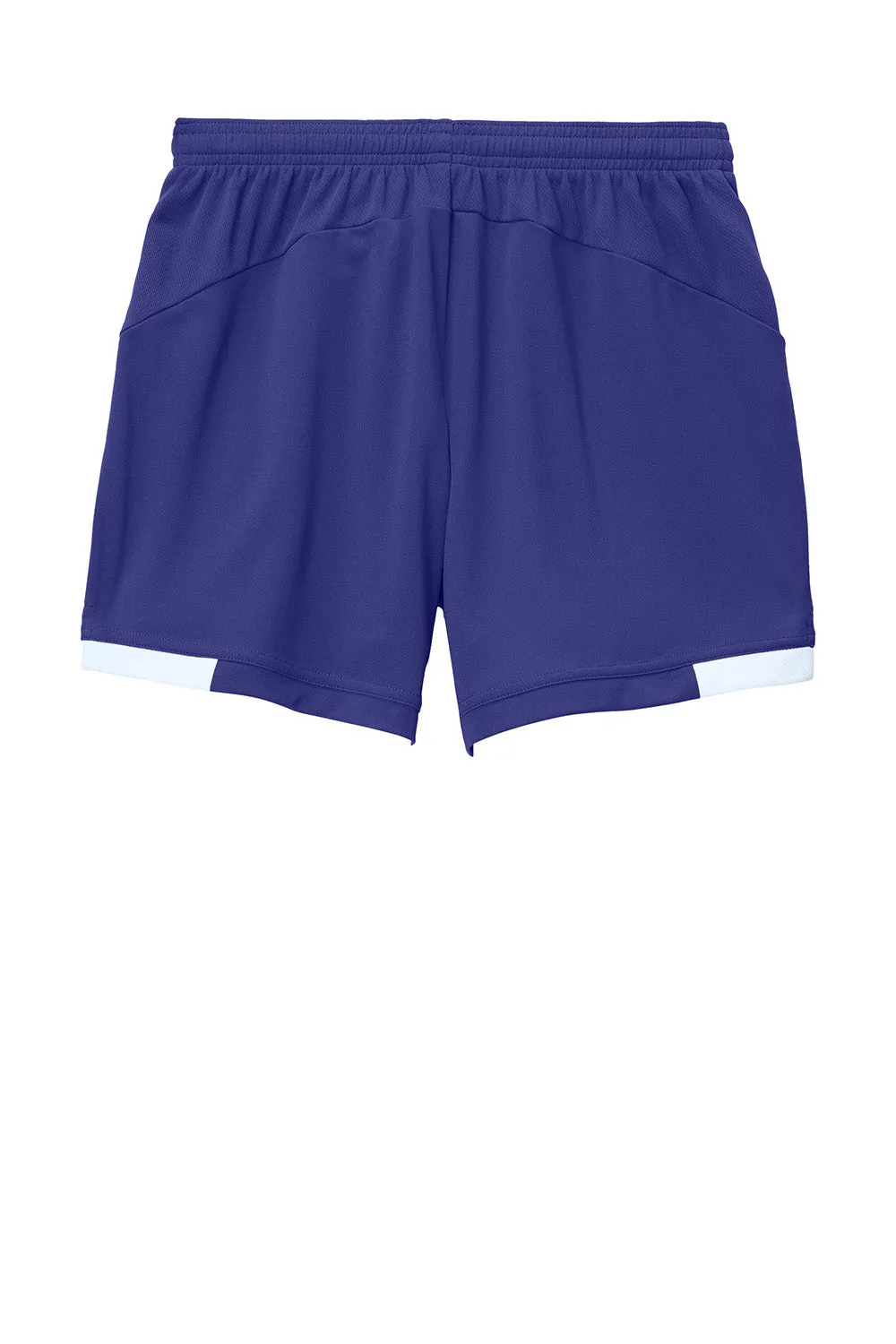 Sport-Tek Womens Club Moisture Wicking Shorts - Purple/White