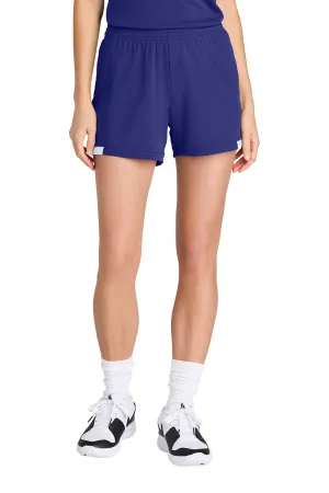 Sport-Tek Womens Club Moisture Wicking Shorts - Purple/White
