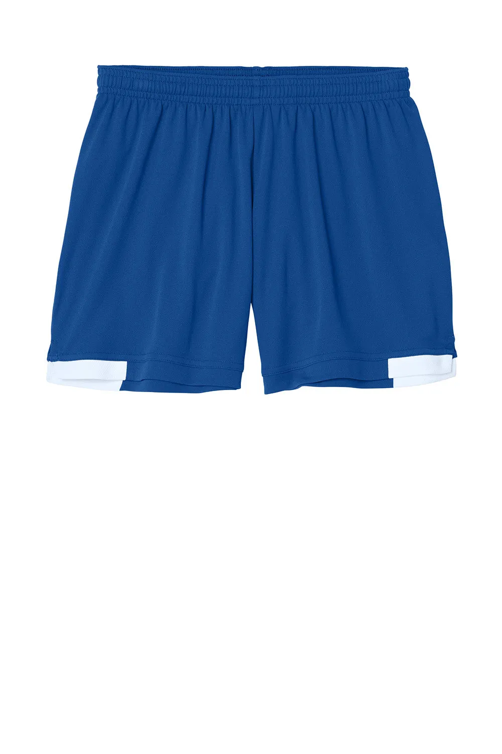 Sport-Tek Womens Club Moisture Wicking Shorts - True Royal Blue/White