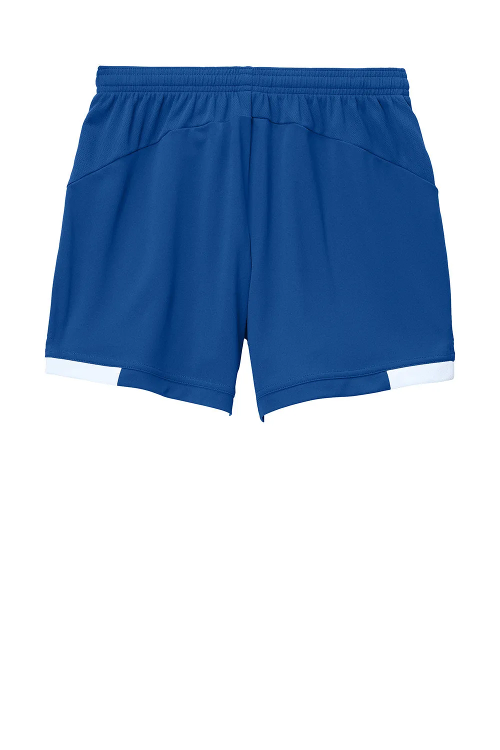 Sport-Tek Womens Club Moisture Wicking Shorts - True Royal Blue/White
