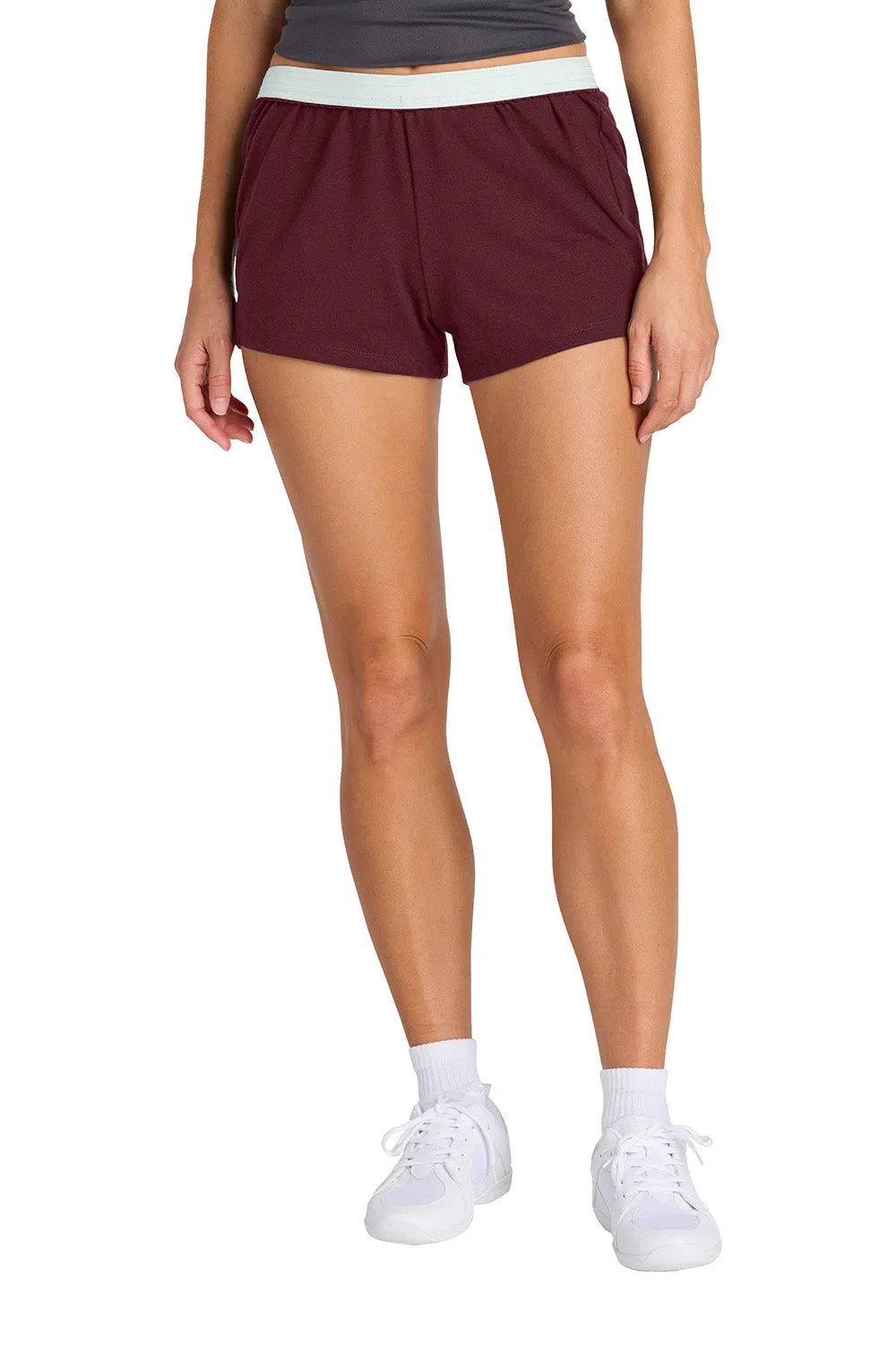 Sport-Tek Womens Jersey Knit Squad Shorts - Maroon