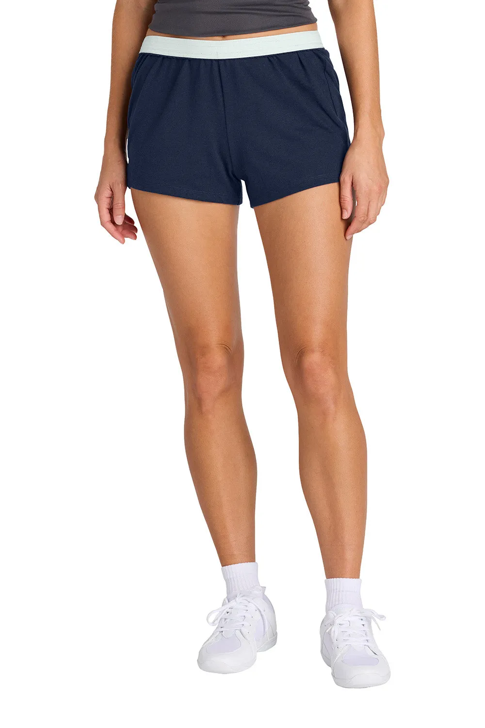 Sport-Tek Womens Jersey Knit Squad Shorts - True Navy Blue
