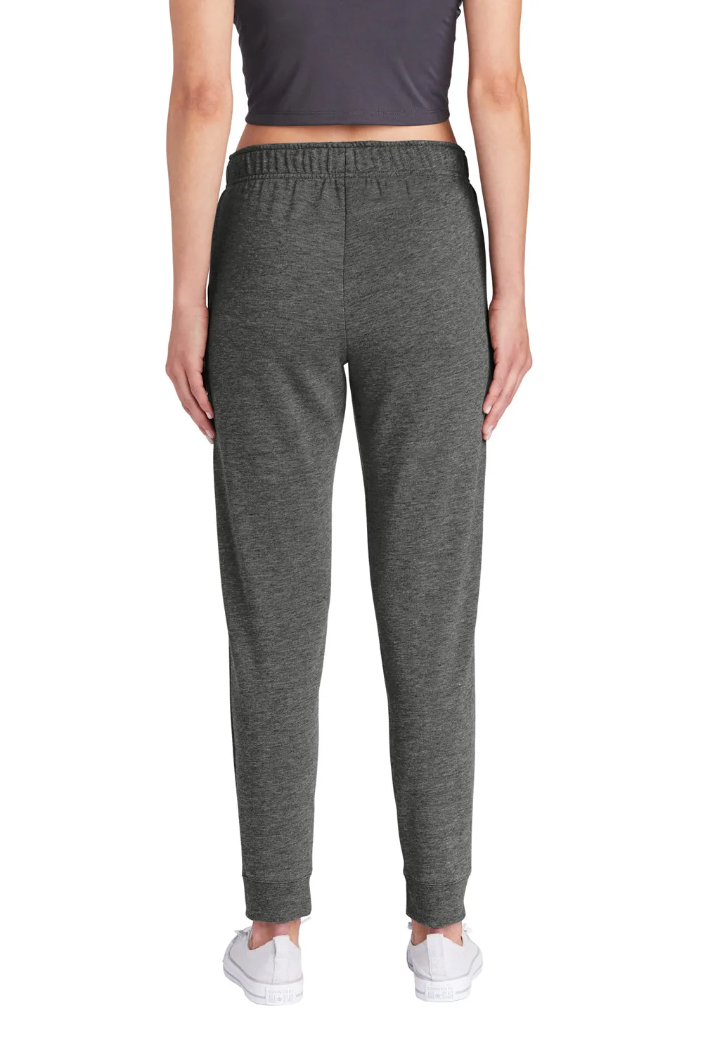 Sport-Tek Womens Moisture Wicking Fleece Jogger Sweatpants w/ Pockets - Heather Dark Grey