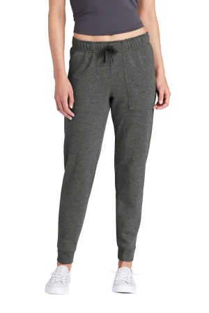 Sport-Tek Womens Moisture Wicking Fleece Jogger Sweatpants w/ Pockets - Heather Dark Grey