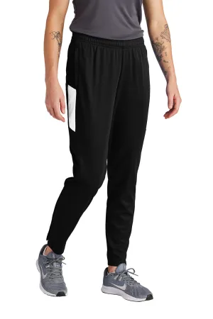 Sport-Tek Womens Moisture Wicking Travel Pants w/ Pockets - Black/White