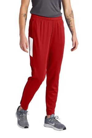 Sport-Tek Womens Moisture Wicking Travel Pants w/ Pockets - Deep Red/White