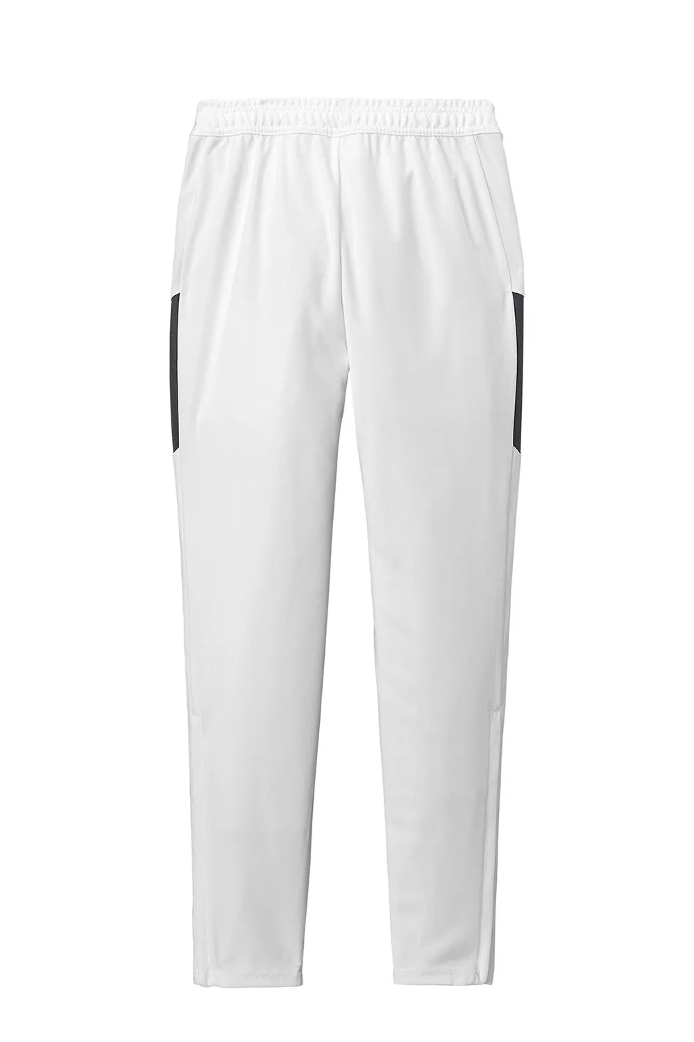 Sport-Tek Womens Moisture Wicking Travel Pants w/ Pockets - White/Iron Grey