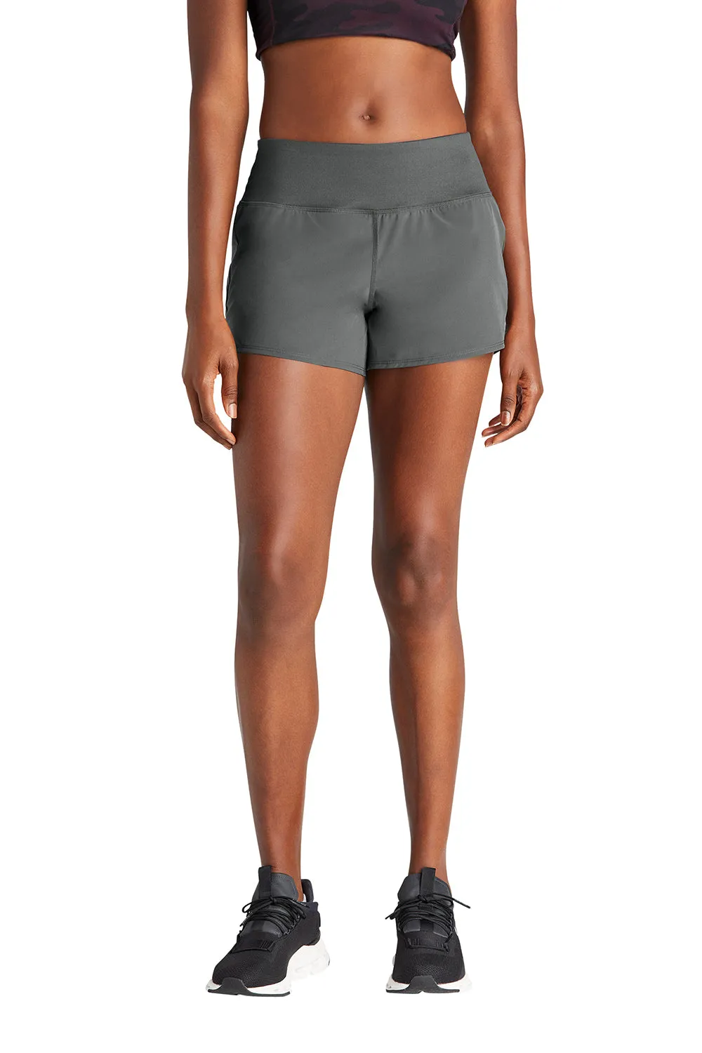Sport-Tek Womens Repeat Shorts - Iron Grey