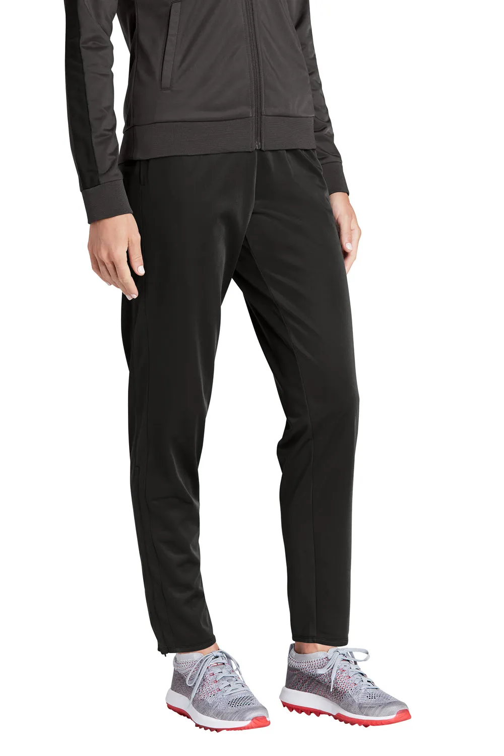 Sport-Tek Womens Tricot Track Pants w/ Pockets - Black