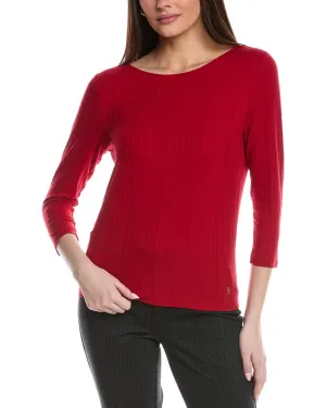 St. John Sleek Rib Jersey Knit Top