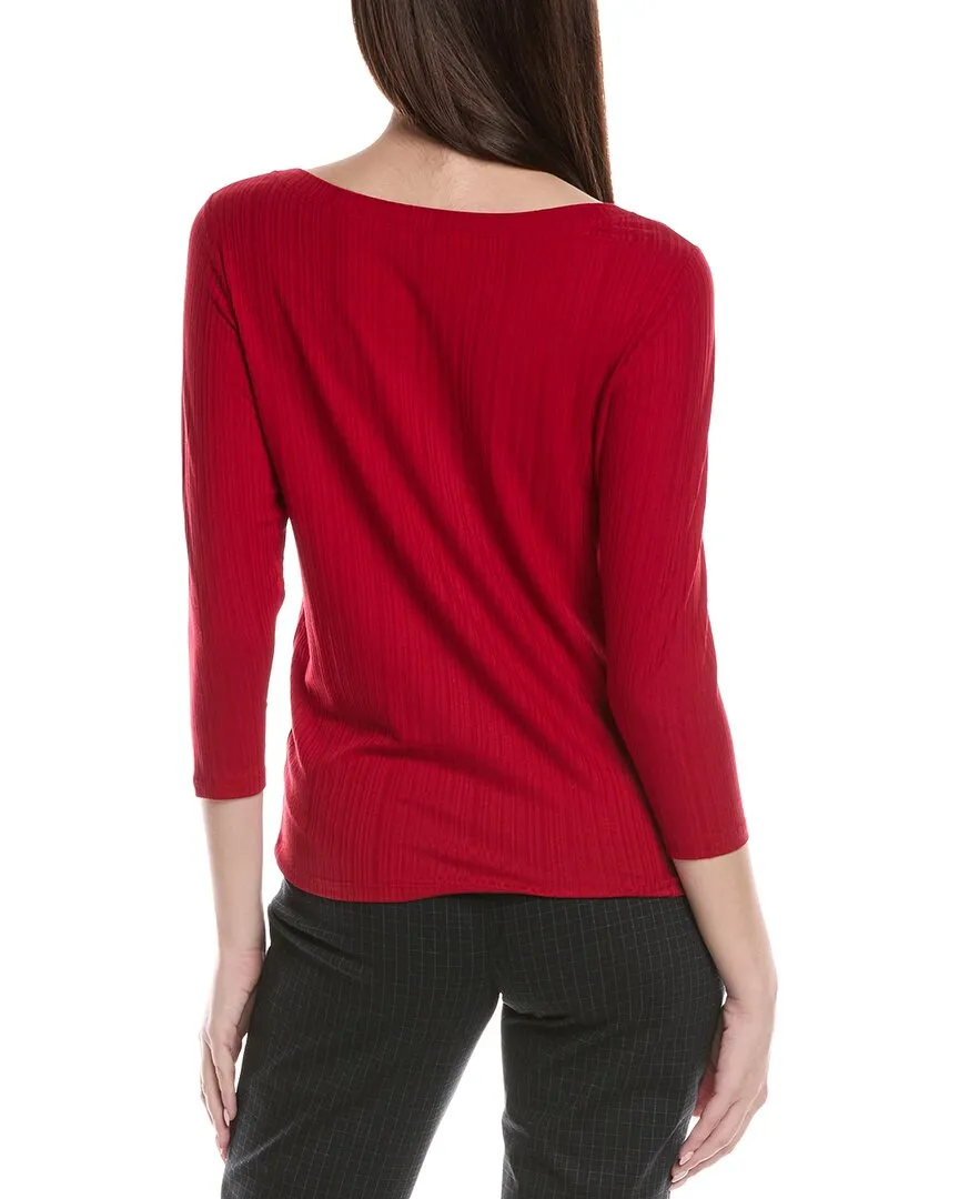 St. John Sleek Rib Jersey Knit Top