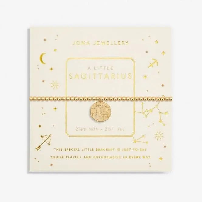 Star Sign A Little Sagittarius Gold Plated 17.5cm Stretch Bracelet 6799 Joma Jewellery