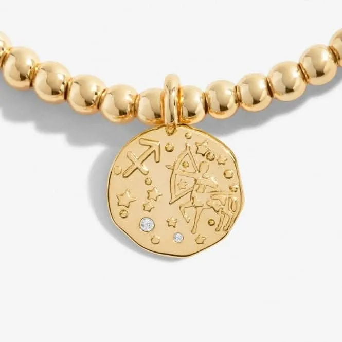 Star Sign A Little Sagittarius Gold Plated 17.5cm Stretch Bracelet 6799 Joma Jewellery