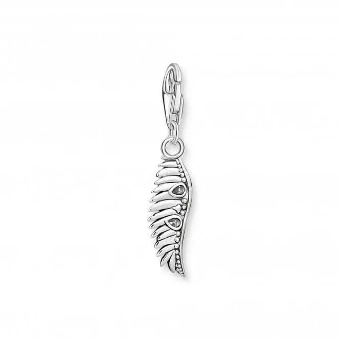 Sterling Silver Blue Stone Zirconia Phoenix Feather Charm 1905-644-1 Thomas Sabo Collectable Charms
