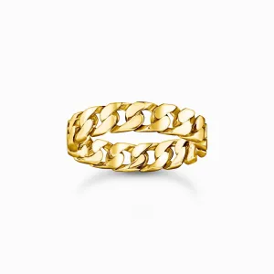 Sterling Silver Gold Plated Chain Link Ring TR2496-413-39 Thomas Sabo Rings