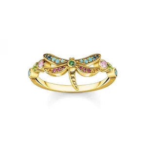 Sterling Silver Gold Plated Dragonfly Ring TR2383-315-7 Thomas Sabo Rings
