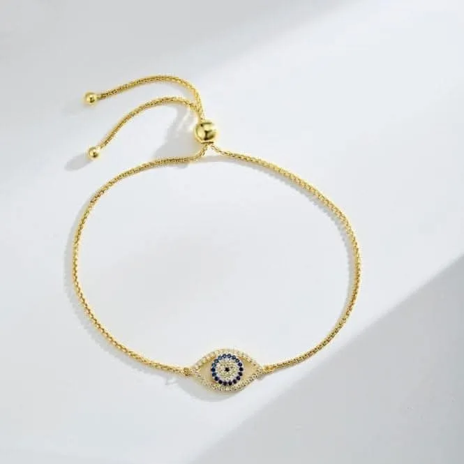 Sterling Silver Gold Plated Evil Eye Bracelet ERLB045 Ania Haie Jewellery