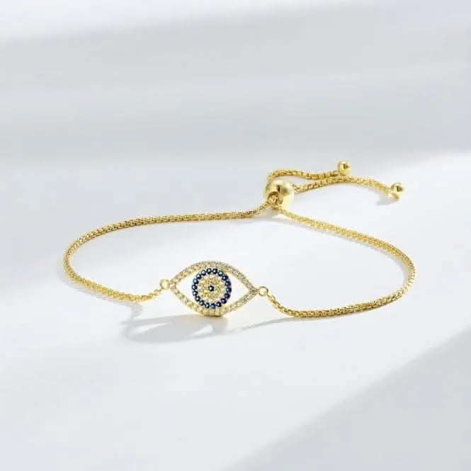 Sterling Silver Gold Plated Evil Eye Bracelet ERLB045 Ania Haie Jewellery