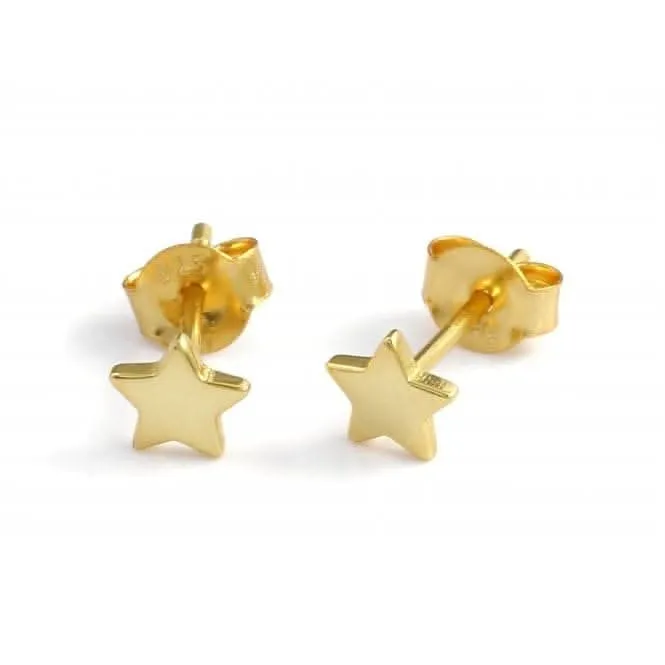 Sterling Silver Gold Plated Star Stud Earrings Ania Haie Jewellery