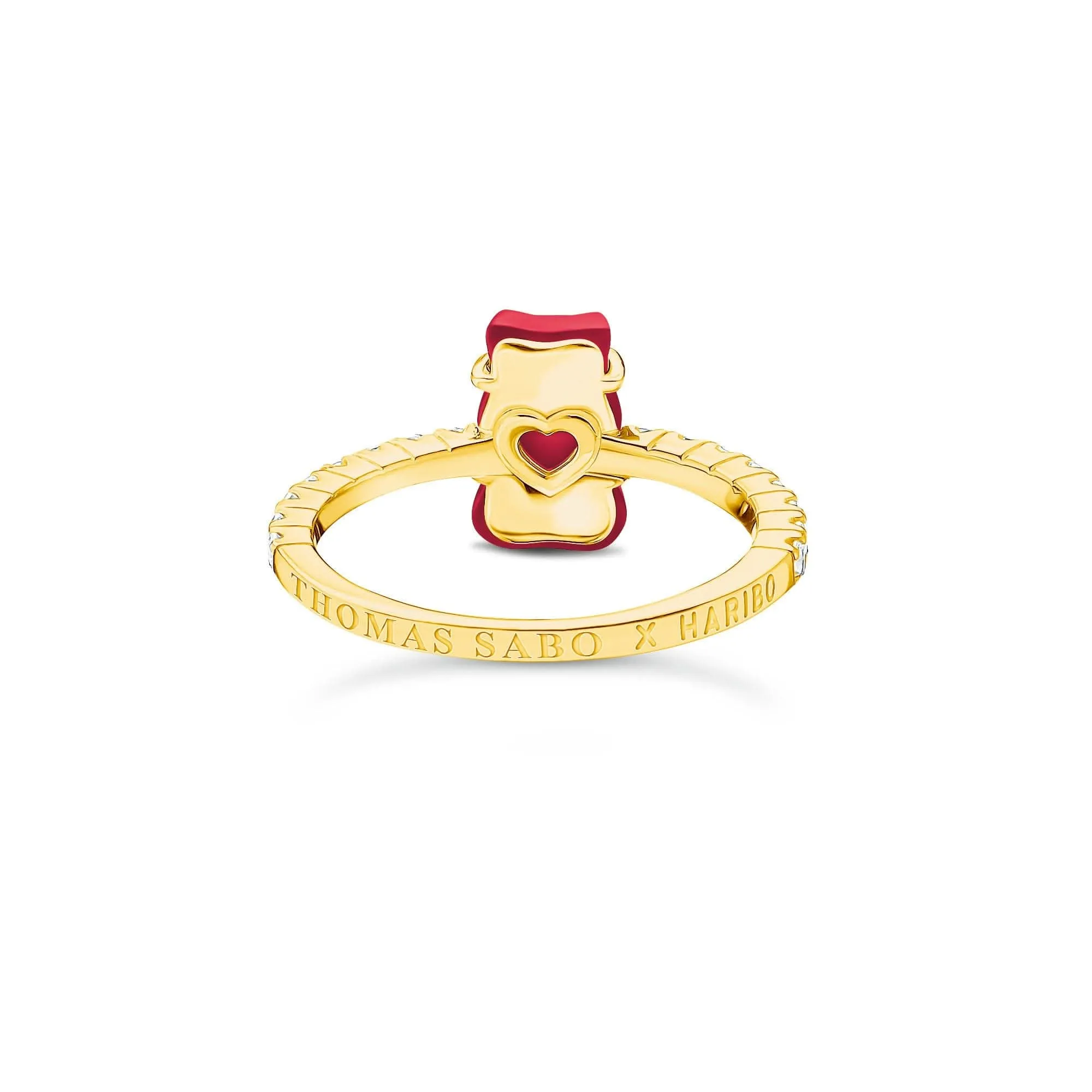 Sterling Silver HARIBO Gold Plated Zirconia Red Goldbears Ring TR2459-414-10 Thomas Sabo Rings