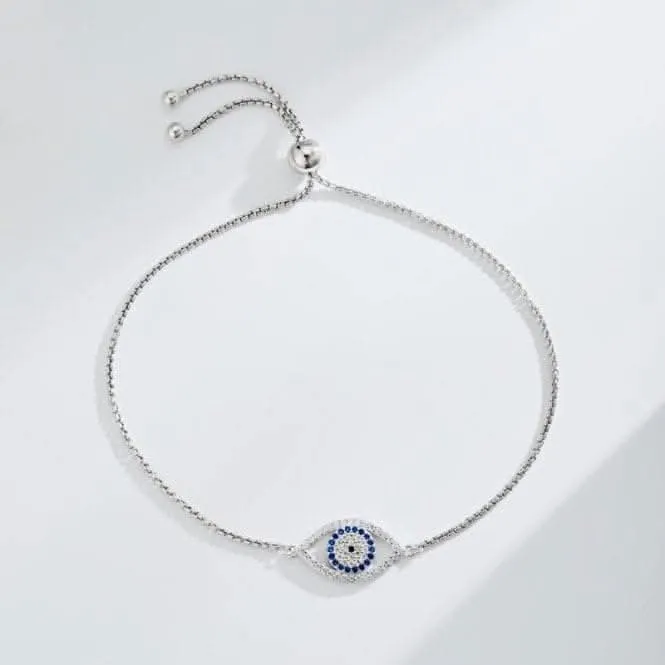 Sterling Silver Rhodium Plated Evil Eye Bracelet ERLB020 Ania Haie Jewellery