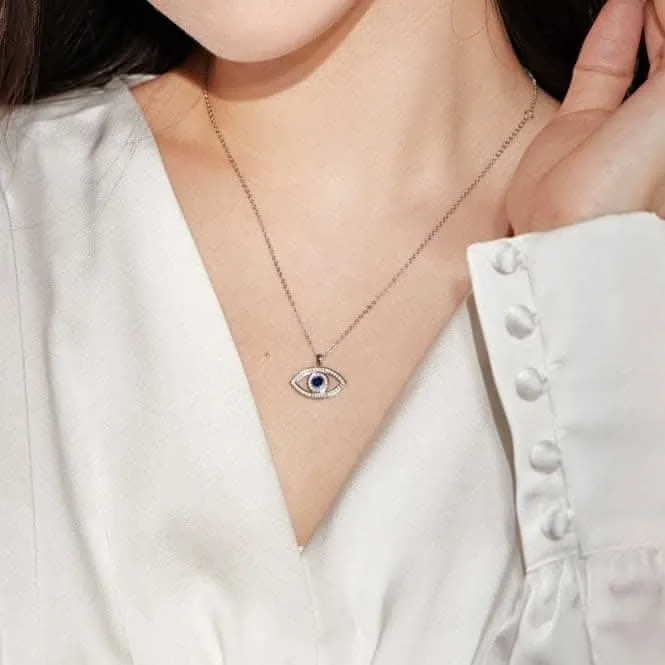 Sterling Silver Rhodium Plated Evil Eye Necklace ERLN008 Ania Haie Jewellery