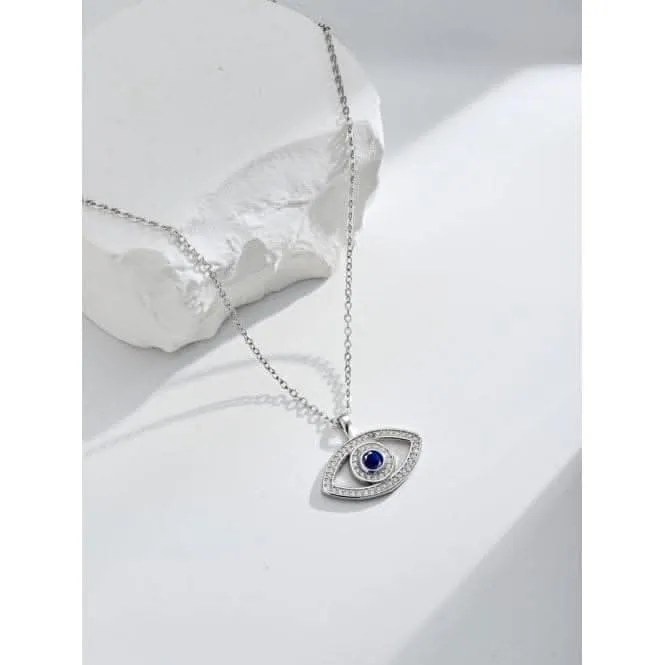Sterling Silver Rhodium Plated Evil Eye Necklace ERLN008 Ania Haie Jewellery