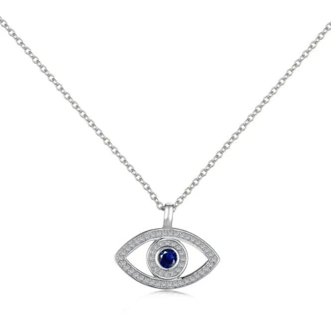 Sterling Silver Rhodium Plated Evil Eye Necklace ERLN008 Ania Haie Jewellery