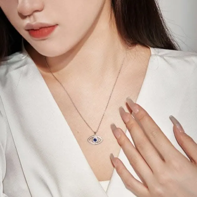 Sterling Silver Rhodium Plated Evil Eye Necklace ERLN008 Ania Haie Jewellery