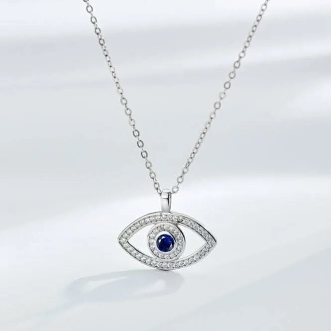 Sterling Silver Rhodium Plated Evil Eye Necklace ERLN008 Ania Haie Jewellery
