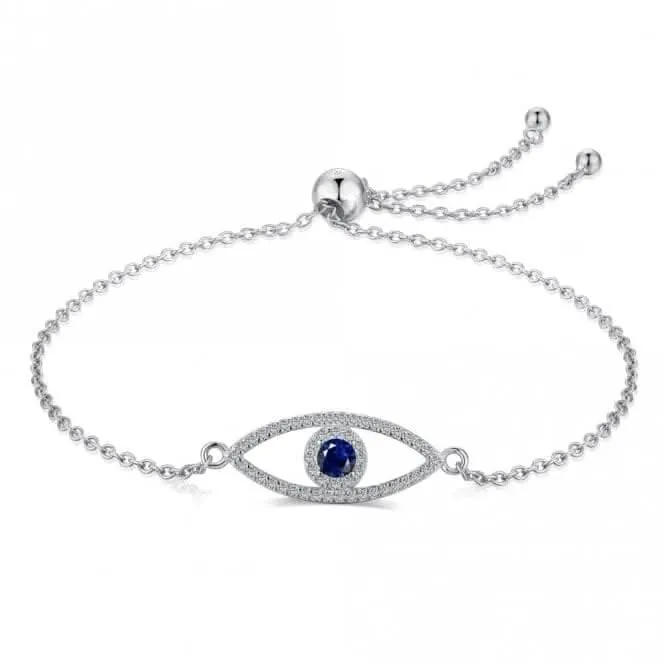 Sterling Silver Rhodium Plated Sparkling Zirconia Evil Eye Bracelet ERLB051 Ania Haie Jewellery