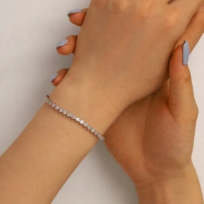 Sterling Silver Rhodium Plated Zirconia Bracelet ERLB035 Ania Haie Jewellery