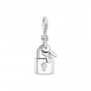 Sterling Silver White Padlock Charm Pendant 1875-051-14 Thomas Sabo Collectable Charms