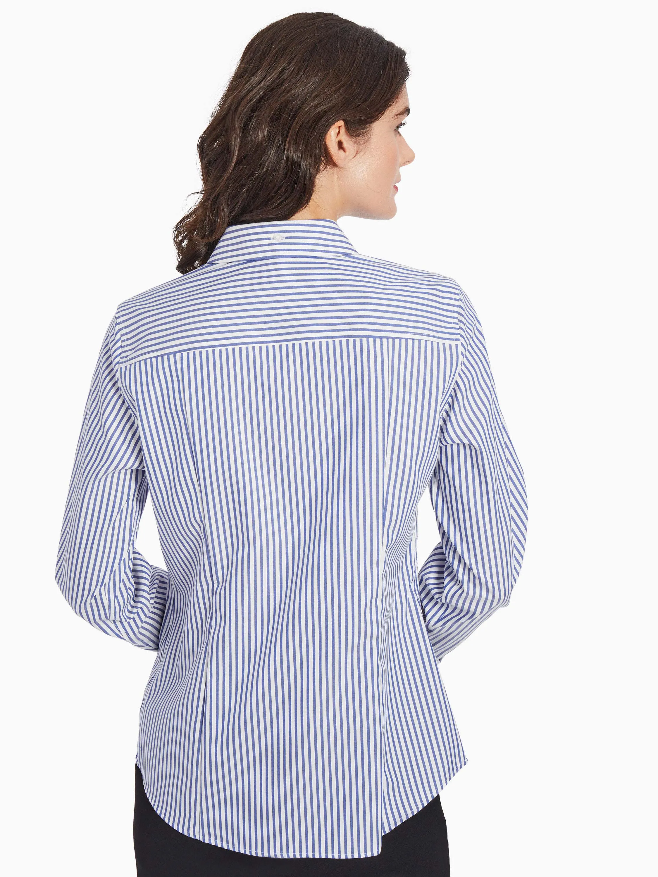 Striped Easy-Care Button-Up Shirt