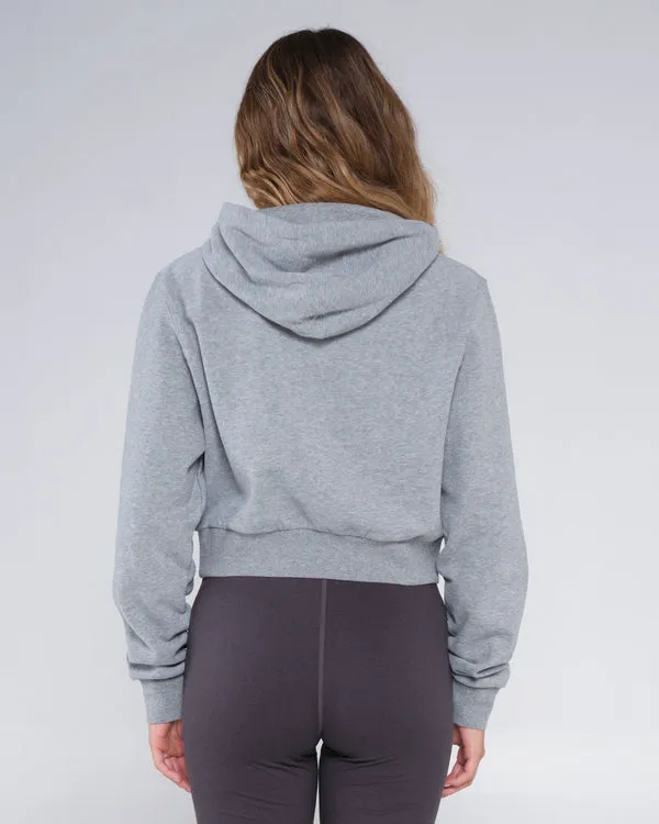 Summer Vibe Crop Hoody - Heather Grey